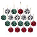 18pcs Plaid Christmas Ornaments Ball for Christmas Party Decorations