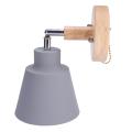 Wooden Wall Lamp for Bedroom Corridor with Zip Switch Freely(grey)