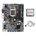 B75 Eth Mining Motherboard 8xpcie Usb Adapter+i3 2100 Cpu with Light