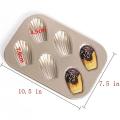 2 Pack Madeleine Mold Cake Pan, Non-stick for Oven Baking (gold)