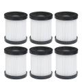 6pcs for Moosoo Xl-618a Wireless Handheld Vacuum Cleaner Hepa Filter