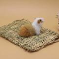 Rabbit Hut Hand-woven Hay Bed, Toy with 3 (2l + 1m) Mats