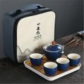 Porcelain Chinese Gongfu Tea Set Portable Teapot Set with 360 B