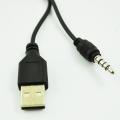 Black Usb A Type to 3.5mm Jack Plug Audio Data Cable for Mp3 Mp4