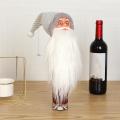 Decorations Red Wine Bottle Cover Santa Snowman Hold Wine Set C