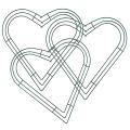 3 Pack Heart Wreath 12 Inch Heart-shaped Wire Wreath Frame for Home