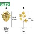 24pcs Artificial Leaves Gold Palm Leaves Tropical Plants Palm Leaves