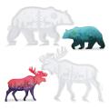 2pcs Bear Deer Resin Molds Silicone for Diy Resin Home Decoration