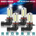 4x 9005 9006 Combo Headlight Bulbs High Low Beam Kit Hb3 6500k Xenon