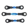 3pcs Metal Steering Rod Link Rod Tie Rod for Tamiya Tt-01 Tt01,blue