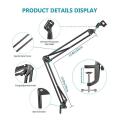 Extendable Recording Microphone Holder with Mic Clip Mounting Clamp