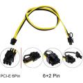 6 Pcs 16awg 6 Pin Pci-e to 8 Pin Cable for Hp Server Graphic Cards