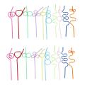 Crazy Loop Straws, (pack Of 50) Colorful Reusable Drinking Straws