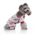 Christmas Hedgehog Print Pet Pajamas for Dogs,fleece Dog Jumpsuit -xl