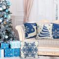 Christmas Blue Pillow Covers Farmhouse Pillow Covers for Decorations