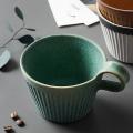 Stoneware Coffee Cup Handmade Japanese Retro Cup for Friends(green)