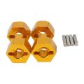 4pcs 12mm Hexagon Wheel Seat Adaptor for Wltoys K949 Yellow