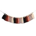 Boho Tassel Garland Colorful Banner with Wood Beads for Bedroom C
