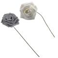 14 Foam Rose Artificial Flower Bridal Bouquet Silver