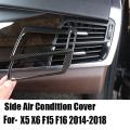 2pcs Car Air Vent Frame Cover for Bmw X5 X6 F15 14-18 Carbon Texture