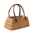 Square Weaving Flower Basket Vintage Style Picnic Basket with Handle