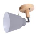 Wooden Wall Lamp for Bedroom Corridor with Zip Switch Freely(grey)