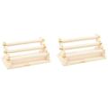 3-tier Wooden Jewelry Display Stand Ring Holder,display Stand Apricot