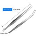 Long 15 Inches, Liveek Stainless Steel Straight and Curved Tweezers