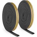 Weather Stripping Foam Adhesive Rubber,2rolls Total Length 20m, Black