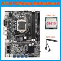 B75 Eth Mining Motherboard 8xpcie Usb Adapter+g1610 Cpu+sata Cable