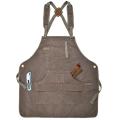 Waxed Canvas Work Apron with 9 Pockets, Adjustable Strap for Unisex