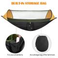 Portable Automatic Camping Hammock with Mosquito Net,black&yellow