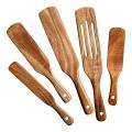 Wooden Spurtles Set (5pcs) - Non Stick Cookware for Stirring & Mixing