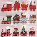 Wooden Train Ornament for Home Santa Claus Gift New Year Decor,e