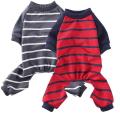 2 Pack Dog Pajamas, Cotton Dog Nightclothes Shirt for Cats Red -l