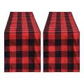 13x70inch Black and Red Plaid Table Runner,for Party Home Decor