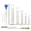 Glass Measuring Cylinders In with Pipettes/stirring Rods/clean Brush