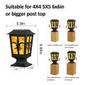 1 Pack Solar Post Light,flickering Flame Post Cap Led Lamp