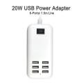 20w USB Power Adapter with 6 Ports - 1.5m line