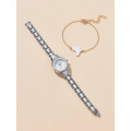 Ladies Quartz watch Rhinestone Decor & bracelet set   (Model L102)