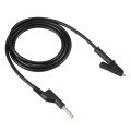 Thick Probe to Alligator Clip Test Lead Single Cable, Length: 1m (Black)
