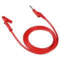 Thick Probe to Alligator Clip Test Lead Single Cable, Length: 1m (Red)