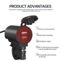 ZH-723F2 Car / Motorcycle QC3.0 Cell Phone Fast Charging Dual USB Car Charger(Red Light)