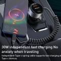 Yesido Y56 60W PD + QC3.0 Dual Port Car Charger with USB-C / Type-C Spring Data Cable