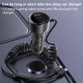 Yesido Y58 60W PD + QC3.0 Dual Port Car Fast Charger with USB-C / Type-C + 8 Pin Spring Cable