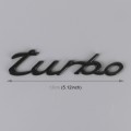 Car TURBO Personalized Aluminum Alloy Decorative Stickers, Size: 13x3x0.3cm (Black)