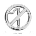 Car No Smoking Sign Personalized Aluminum Alloy Decorative Sticker, Size: 5 x 0.33cm (Silver)