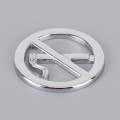 Car No Smoking Sign Personalized Aluminum Alloy Decorative Sticker, Size: 5 x 0.33cm (Silver)