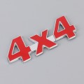 Car Number 4 x 4 Personalized Aluminum Alloy Decorative Sticker, Size: 9 x 3.5 x 2.3cm (Red)