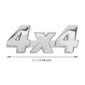 Car Number 4 x 4 Personalized Aluminum Alloy Decorative Sticker, Size: 9 x 3.5 x 2.3cm (Silver)